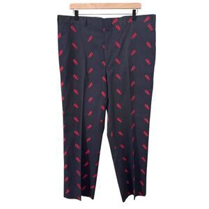 Vintage Men's English Lobster Dress Pants Navy Preppy New England Coastal Sz 40